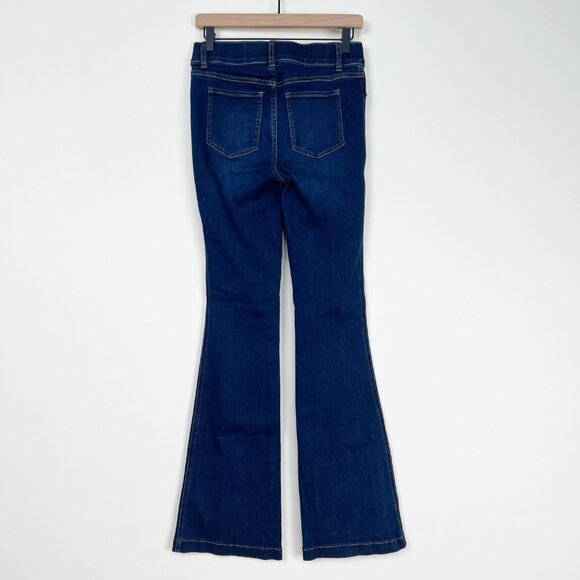 Spanx Denim Flare Jeans Full Length High Rise Waisted Vintage Retro Bell Bottoms - Picture 8 of 12